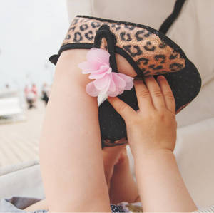 Baby SOXO ballerinas slippers with leopard print