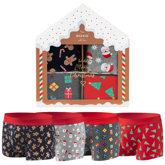Set of 4x Christmas men's boxer shorts for Christmas, the perfect