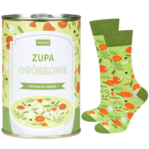 Colorful men's socks SOXO GOOD STUFF merry canned sour cucumber soup + polish recipe