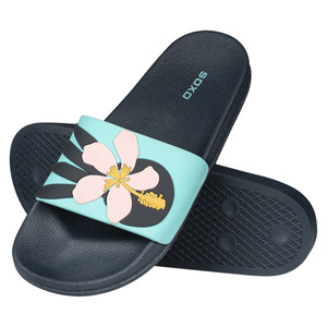 Comfort Women's and Men's Beach Flip-flops SOXO in flowers | Perfect for Beach Holidays and Swimming Pool | Rubber