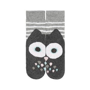 Gray children's SOXO socks cheerful warm terry owl