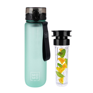 MOMO WAY Water bottle light green | ideal for travel | BPA free | Tritan