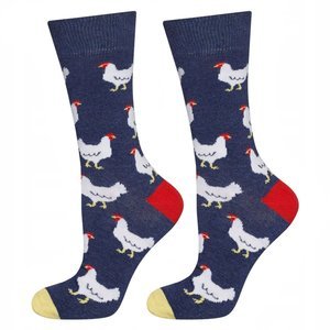 Men's colorful SOXO GOOD STUFF socks funny chickens