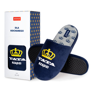 Men's slippers SOXO with the inscription in a giftbox