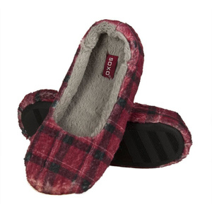 Red SOXO red checkered ballerinas slippers with a hard TPR sole