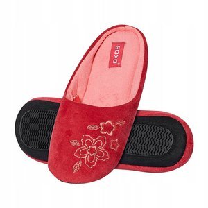Red SOXO women's slippers with embroidery and a hard sole