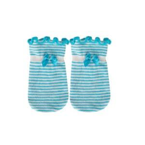 SOXO blue baby gloves with stripes