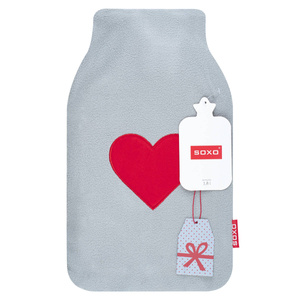 SOXO gray hot water bottle warmer gift for Valentine's Day