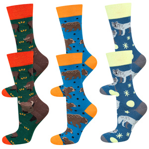 SOXO men's colorful socks nature polish - 3 pairs