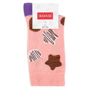 SOXO women's gingerbread socks in chocolate