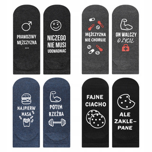 Set of 4x SOXO men's socks with polish inscriptions gift