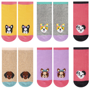 Set of 5x SOXO women's colorful feet dogs