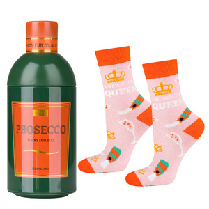 Women's SOXO GOOD STUFF socks with Prosecco  in a bottle