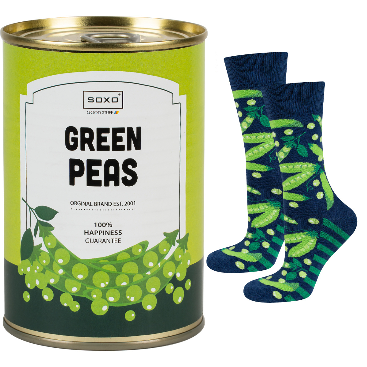 Men's colorful SOXO GOOD STUFF socks canned peas Gift price online shop SOXO