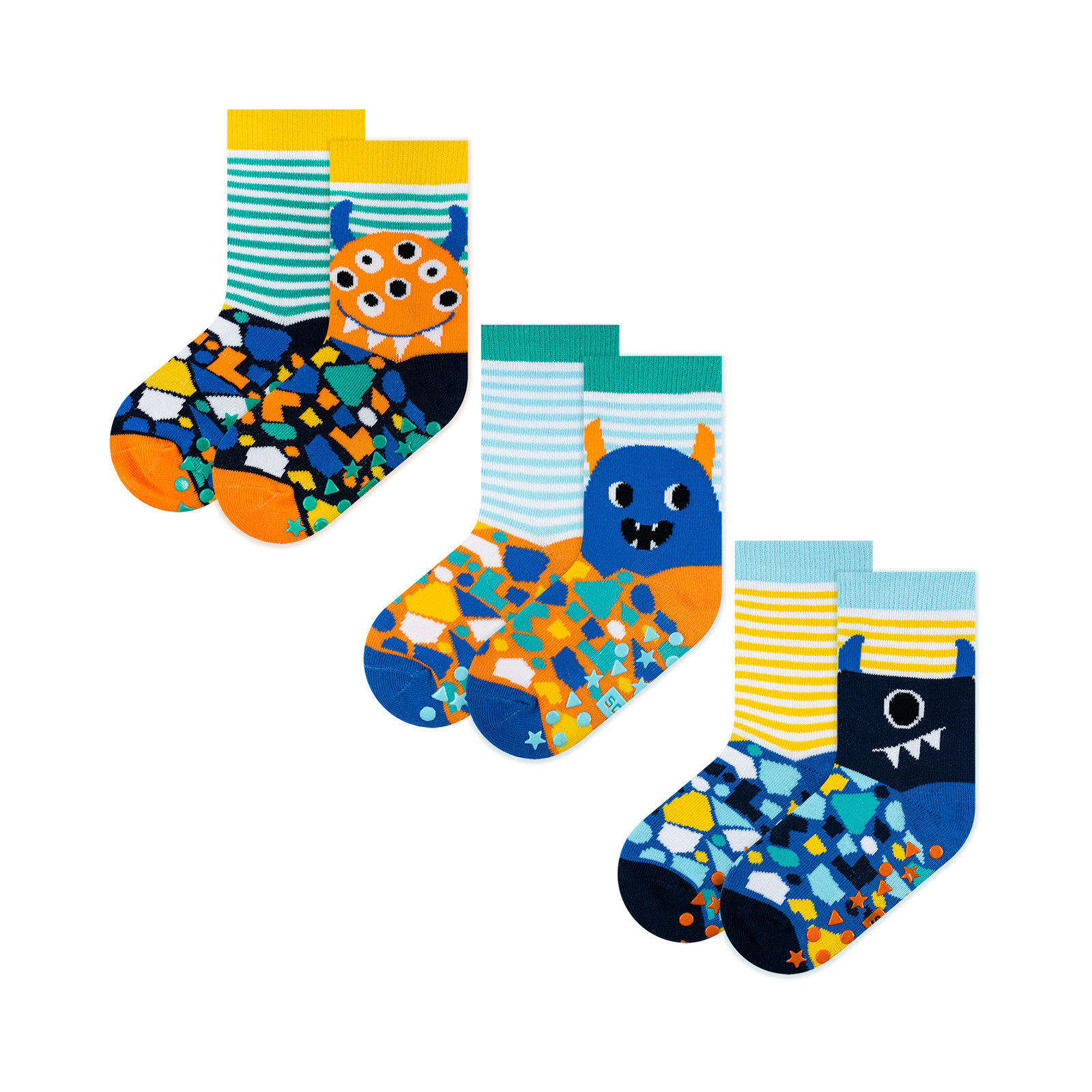 Set of 3x Colorful SOXO monsters children's socks - price