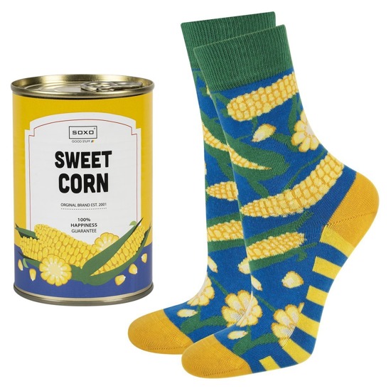 3 x Funny SOXO GOOD STUFF women's socks in a tin for a gift