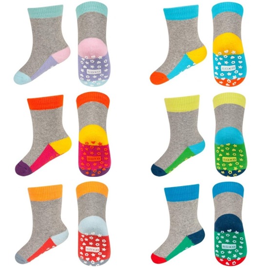 6 pairs Socks SOXO wristbands with colored soles with ABS