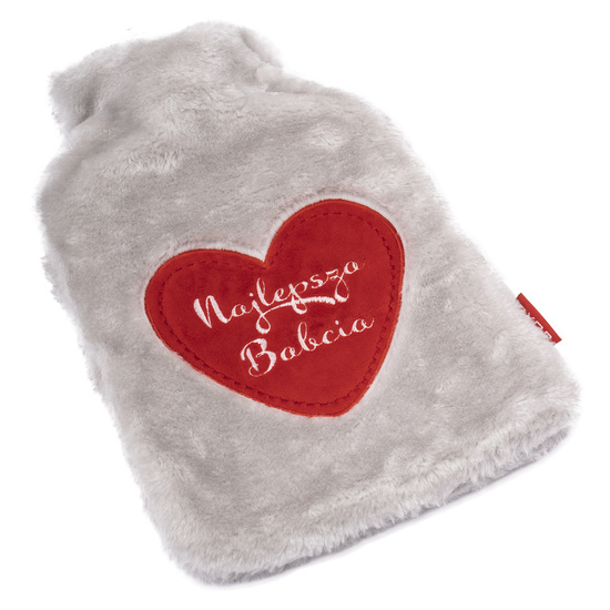 A set of slippers with an inscription and a soft hot water bottle for Grandma | gift for Grandma