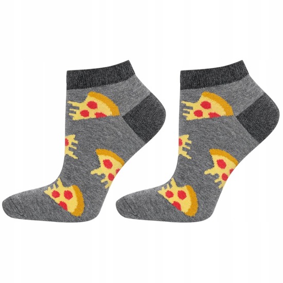 Colorful men's SOXO GOOD STUFF socks funny pizza