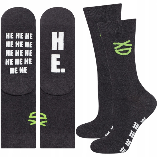 Dark women's long SOXO socks with funny gift inscriptions