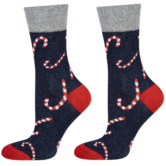 Funny Christmas socks SOXO GOOD STUFF for men with christmas decorations