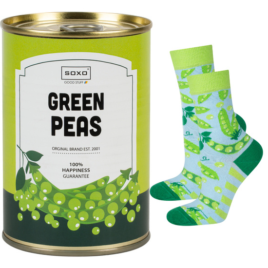 Funny socks SOXO GOOD STUFF canned peas for a gift for women