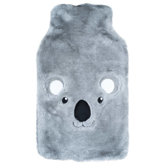 Big gray hot water bottle 1.8l SOXO in a soft koala cover