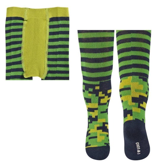 Green baby SOXO tights with patterns