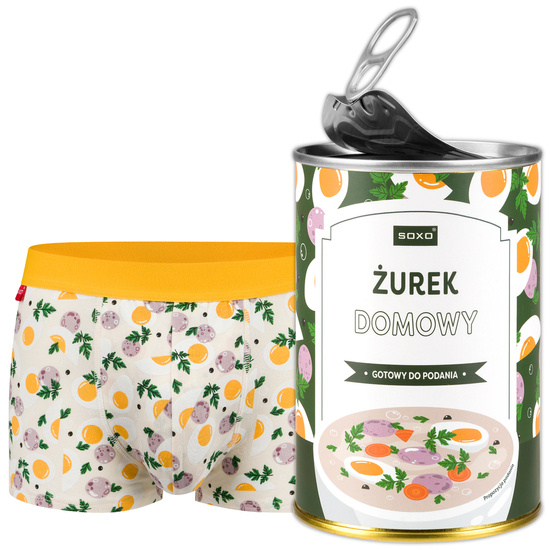 Men's boxer shorts Sour soup in a can SOXO | Perfect for a boyfriend's day gift | Happy underwear