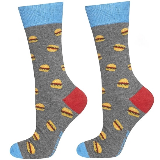 Men's colorful SOXO GOOD STUFF socks cotton hamburger