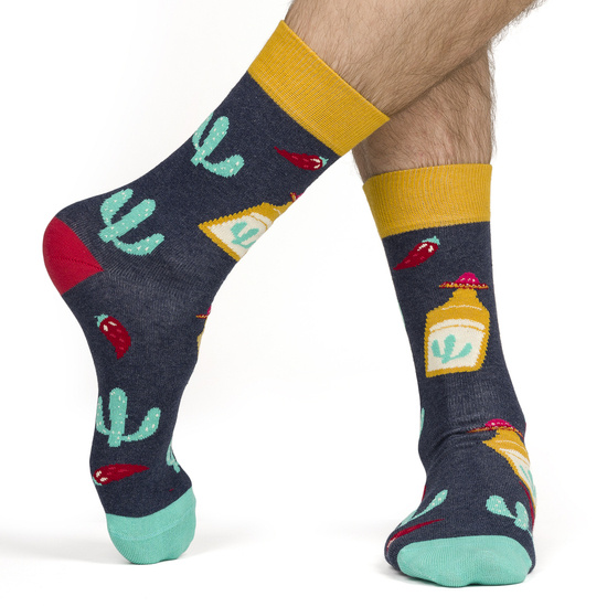 Men's colorful SOXO GOOD STUFF socks funny mexico
