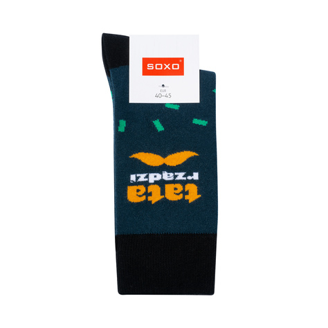 Men's socks colorful SOXO GOOD STUFF with the inscription "Tata Rządzi" | Father's Day gift 