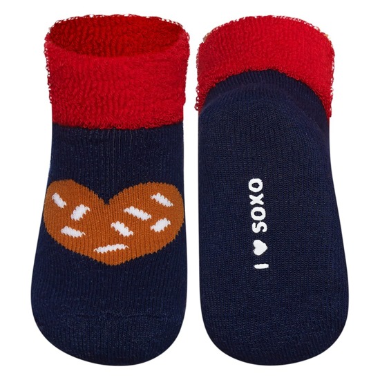 Navy blue SOXO baby socks gingerbread