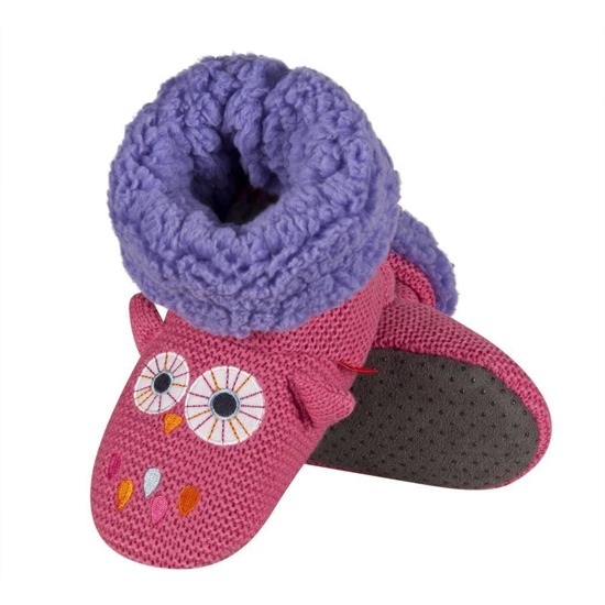 Pink SOXO children's slippers, fluffy owl