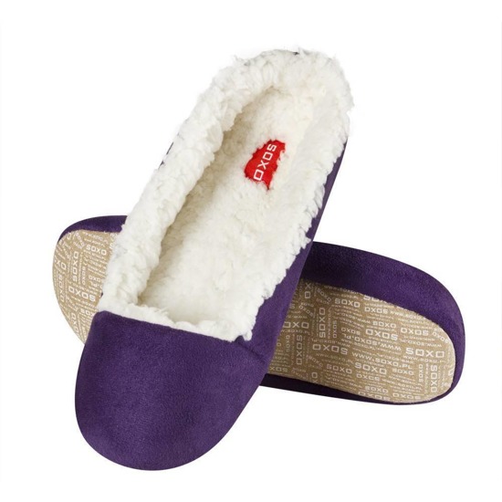 Purple SOXO women's ballerinas slippers with a soft sole