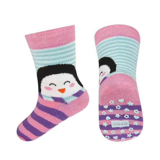 SOXO Children socks with penuin with ABS