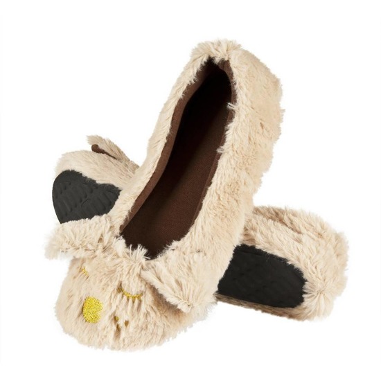 SOXO Women's ballerina slippers with dog pattern