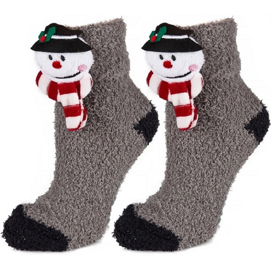 SOXO Women's socks chenille - "Santa Claus"