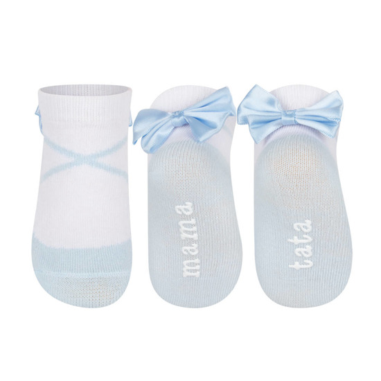 SOXO blue baby socks ballerinas with an inscription 