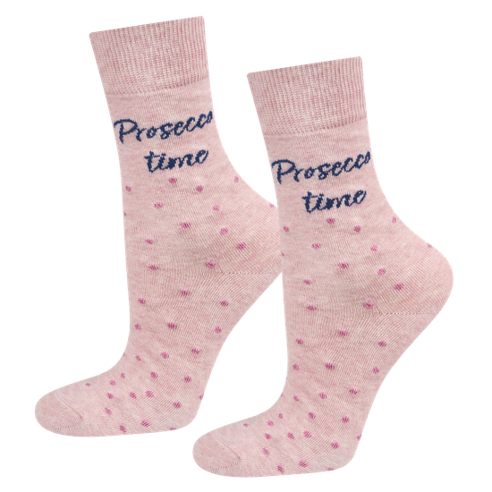 Set of 2x SOXO women's socks cheerful Prosecco in a bottle a gift for her