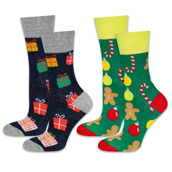 Set of 2x colorful SOXO GOOD STUFF men's cotton Christmas socks