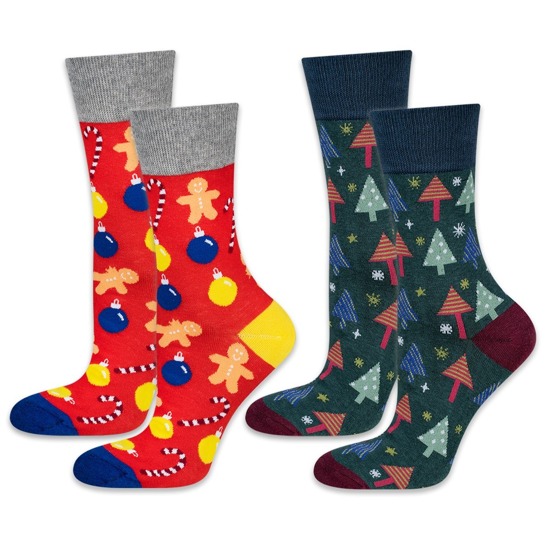 Set of 2x colorful SOXO GOOD STUFF men's socks funny Christmas