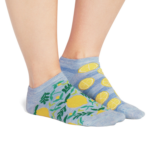 Set of 2x women's colorful SOXO ankle socks | colorful fruit patterns