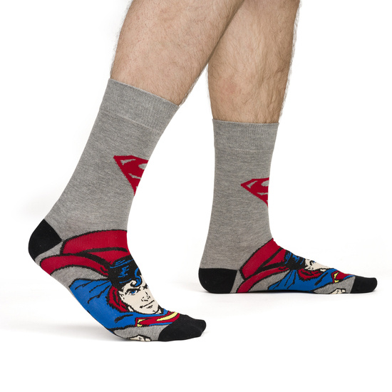 Set of 3x Colorful SOXO GOOD STUFF Batman and Superman DC Comics socks
