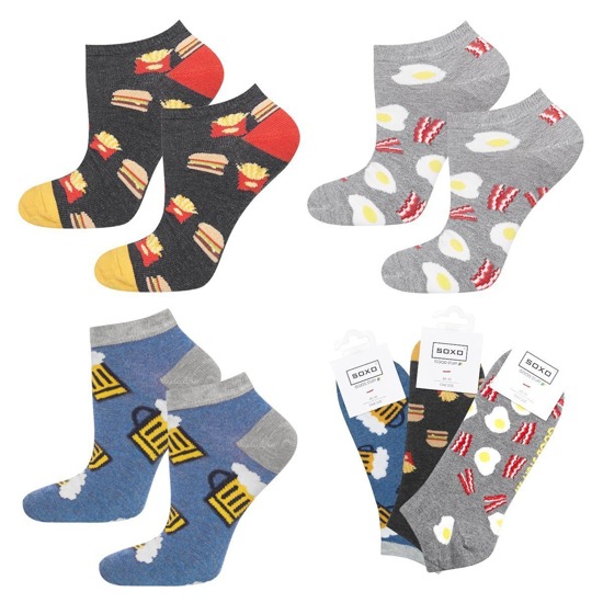 Set of 3x Colorful men's socks SOXO GOOD STUFF funny socks