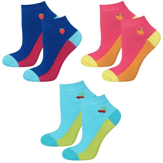Set of 3x Colorful women's socks SOXO funny 