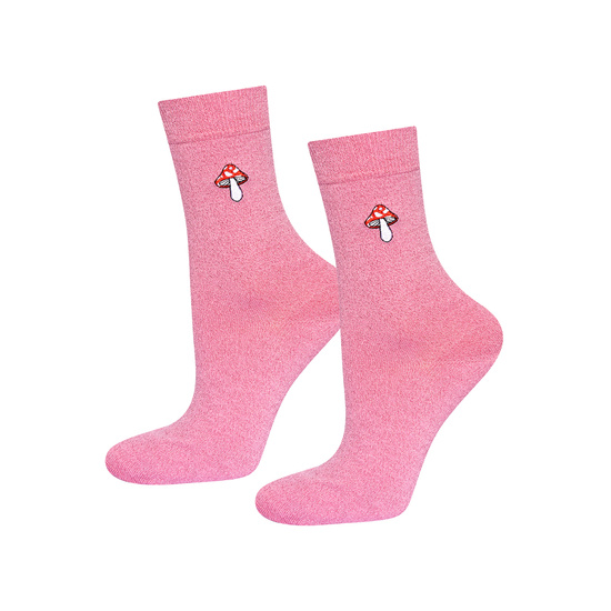 Set of 3x SOXO women's socks mushrooms in a pack premium edition