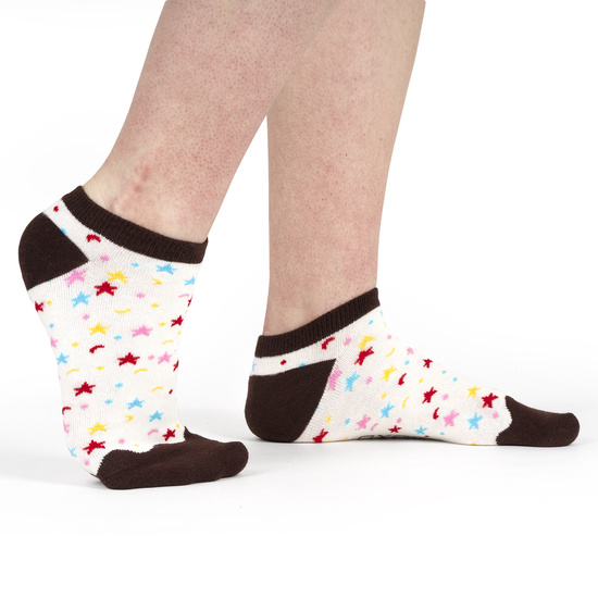 Set of 4x Colorful SOXO women's socks Donuts in a box 
