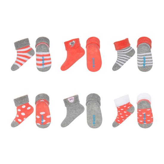 Set of 6x SOXO colorful baby socks with patterns