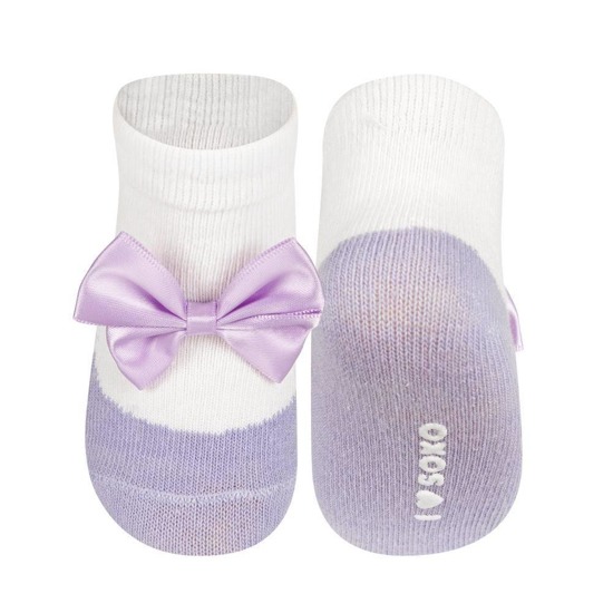 Violet SOXO baby socks ballerinas with a bow